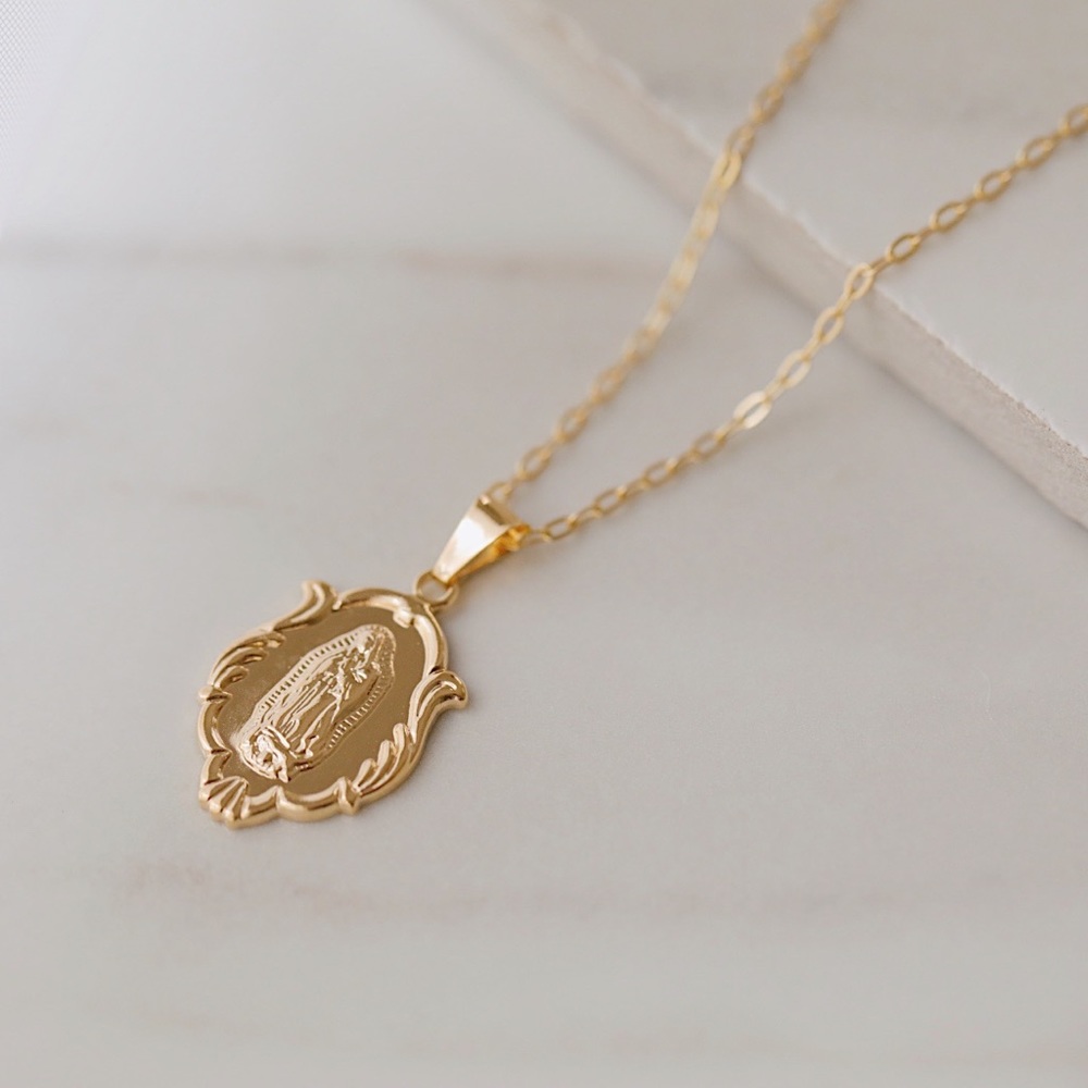 Virgin Mary Necklace | 18k Gold Filled - Picture 4 of 7